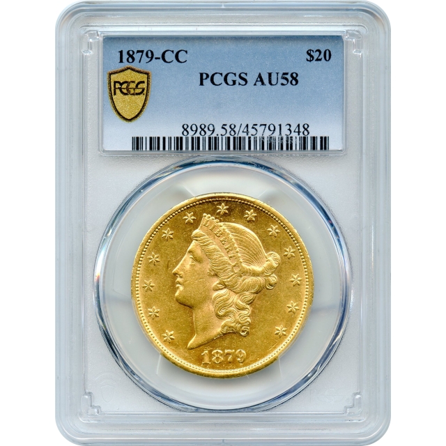 1879-CC $20 Liberty Head Double Eagle PCGS AU58