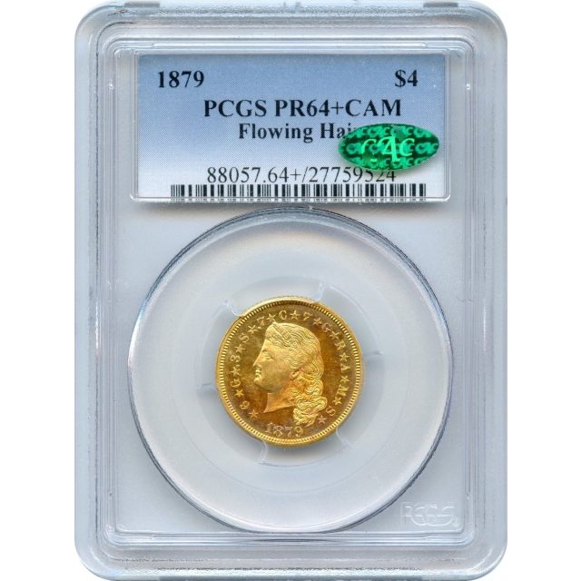 1879 $4 Flowing Hair Stella PCGS PR64+Cameo (CAC)