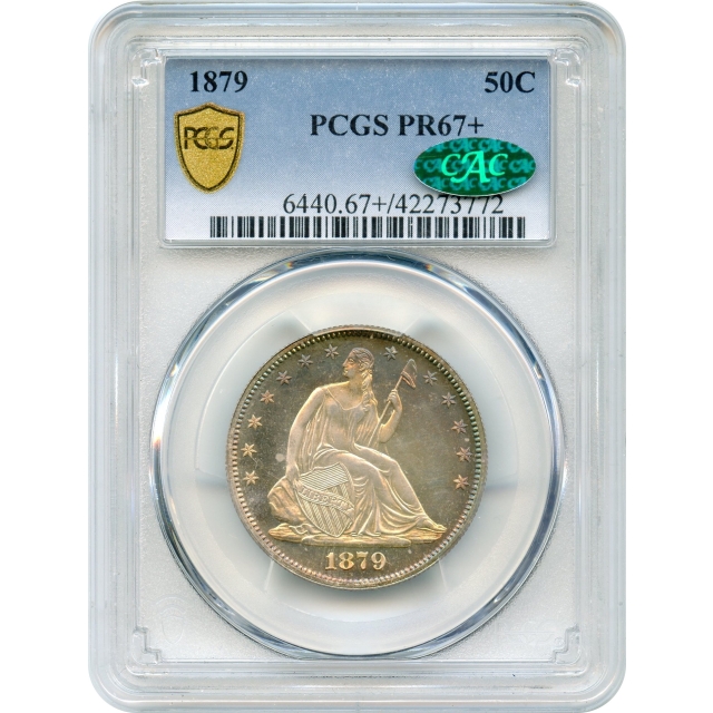 1879 50C Liberty Seated Half Dollar PCGS PR67+ (CAC)