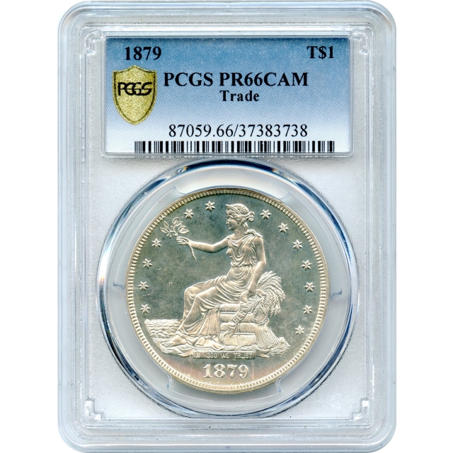 1879 T$1 Trade Silver Dollar PCGS PR66 Cameo