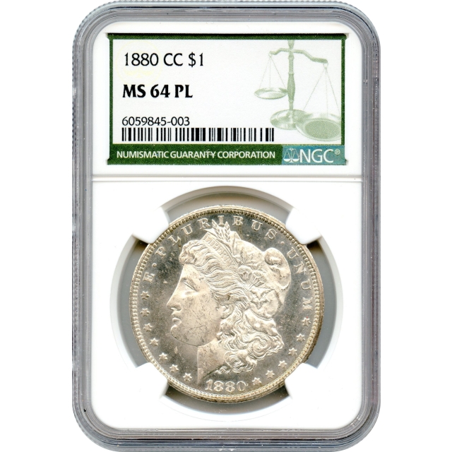 1880-CC $1 Morgan Silver Dollar NGC (Green Label) MS64PL