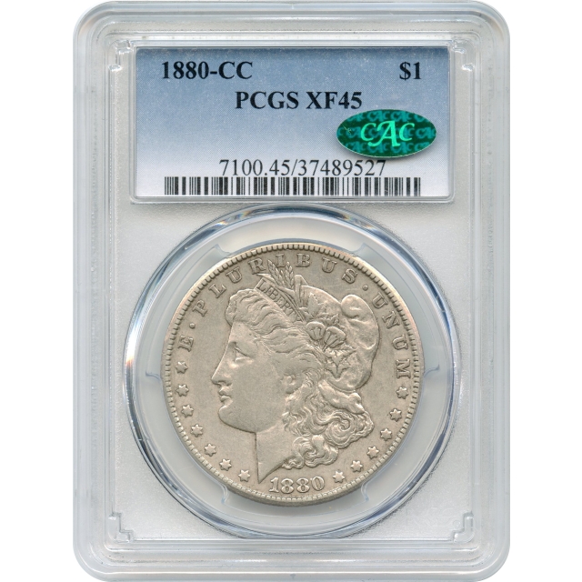 1880-CC $1 Morgan Silver Dollar PCGS XF45 (CAC)