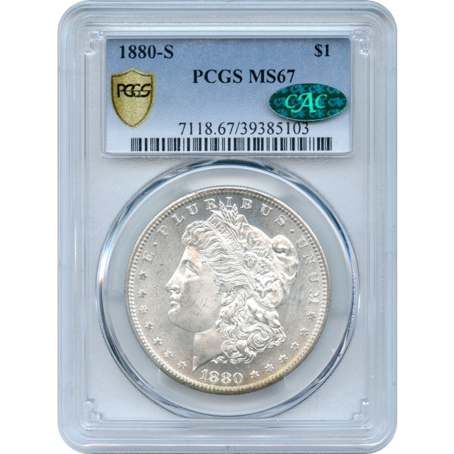 1880-S $1 Morgan Silver Dollar PCGS MS67 (CAC)