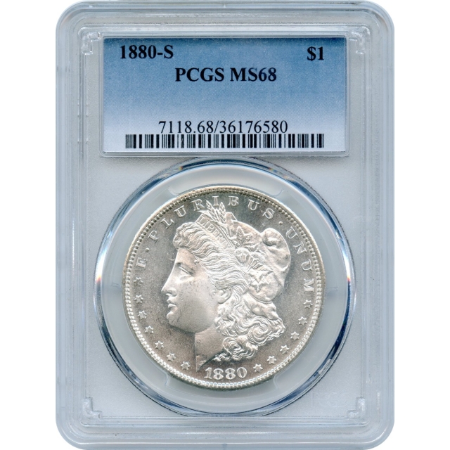 1880-S $1 Morgan Silver Dollar PCGS MS68 "Registry Set Piece and Conditional Rarity"