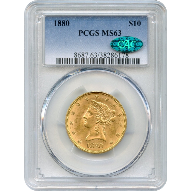 1880 $10 Liberty Head Eagle PCGS MS63 (CAC)