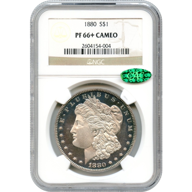 1880 $1 Morgan Silver Dollar NGC PR66+Cameo (CAC) - A Stunning Beauty!
