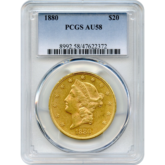 1880 $20 Liberty Head Double Eagle PCGS AU58