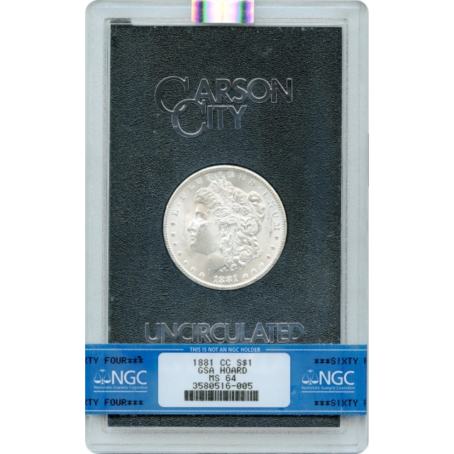 1881-CC $1 Morgan Silver Dollar GSA Hoard NGC MS64