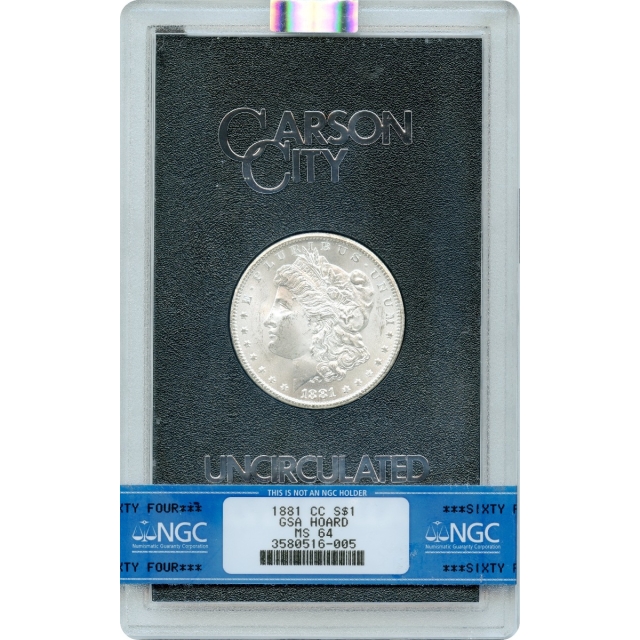 1881-CC $1 Morgan Silver Dollar GSA Hoard NGC MS64