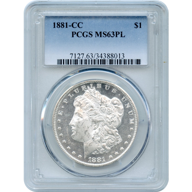 1881-CC $1 Morgan Silver Dollar PCGS MS63 Prooflike