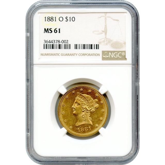 1881-O $10 Liberty Head Eagle NGC MS61