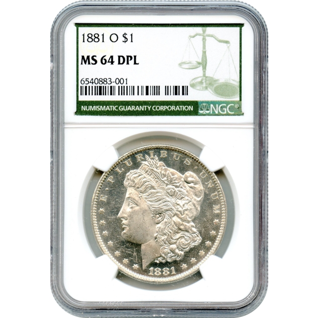 1881-O $1 Morgan Silver Dollar NGC (Green Label) MS64DMPL