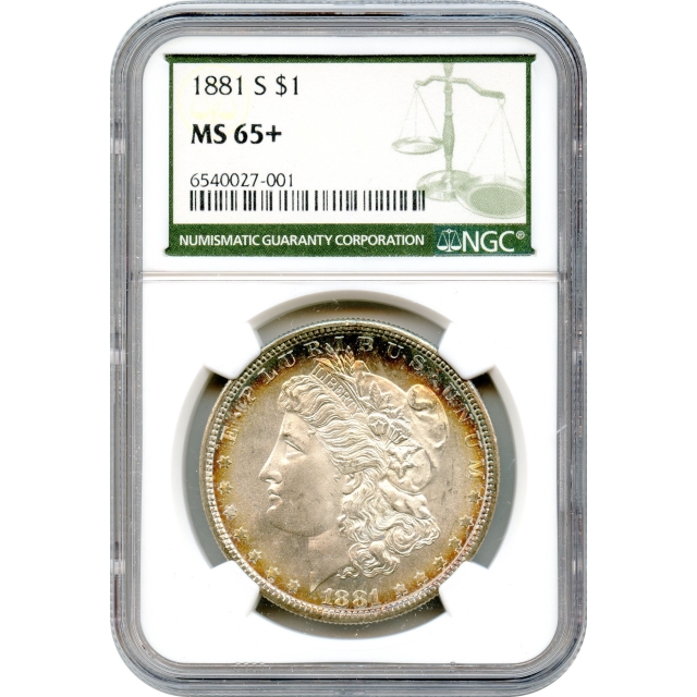 1881-S $1 Morgan Silver Dollar NGC (Green Label) MS65+