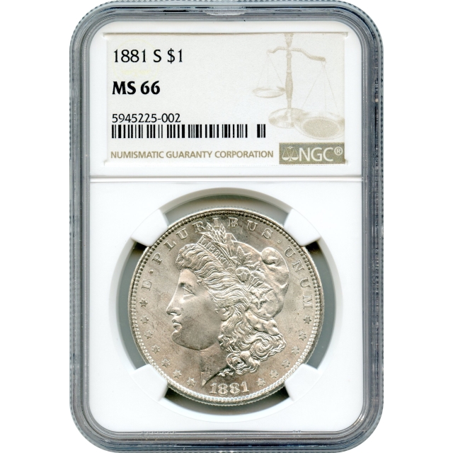 1881-S $1 Morgan Silver Dollar NGC MS66