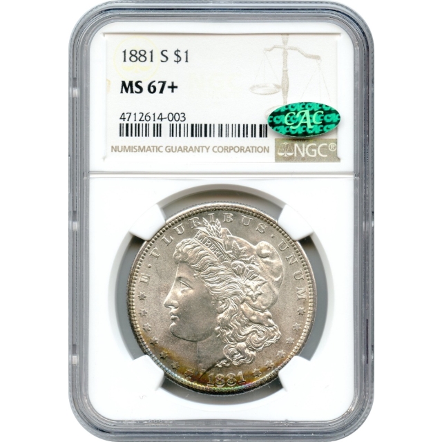 1881-S $1 Morgan Silver Dollar NGC MS67+ (CAC)