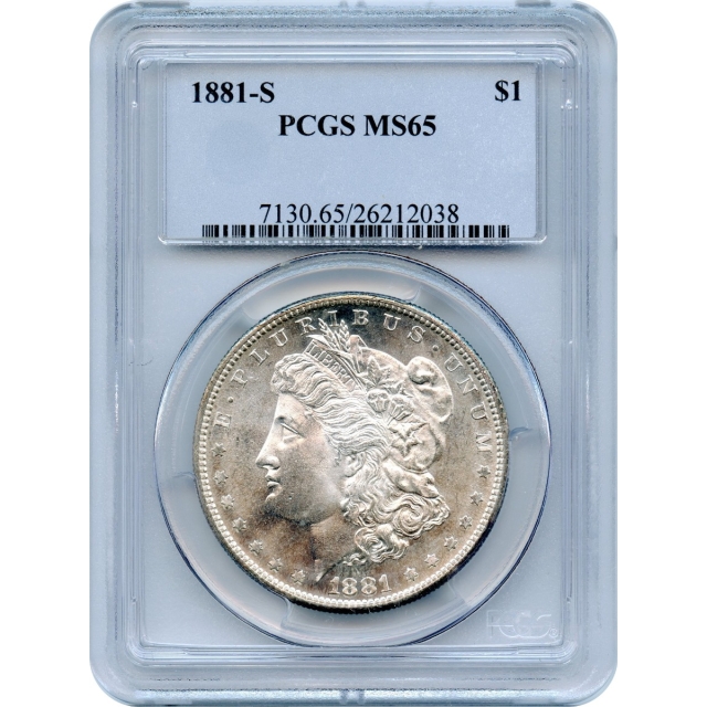 1881-S $1 Morgan Silver Dollar PCGS MS65