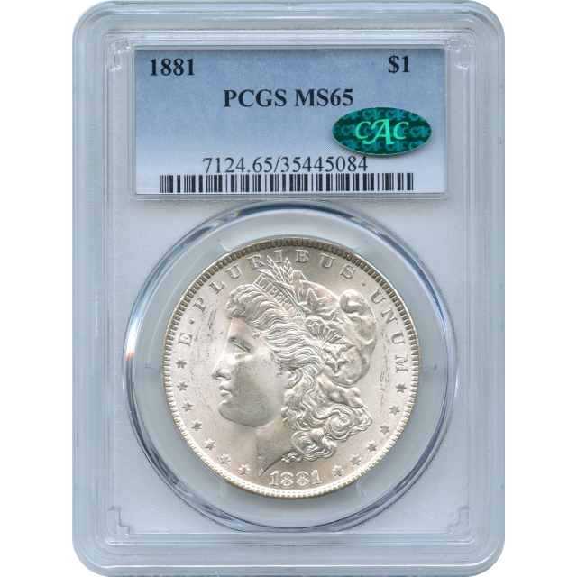 1881 $1 Morgan Silver Dollar PCGS MS65 (CAC)