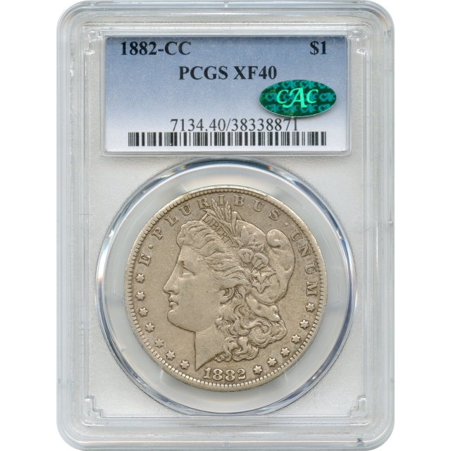 1882-CC $1 Morgan Silver Dollar PCGS XF40 (CAC)