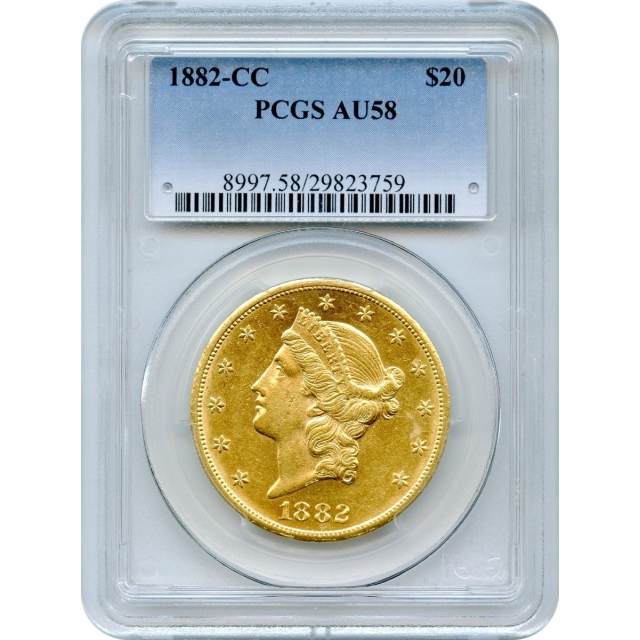 1882-CC $20 Liberty Head Double Eagle PCGS AU58