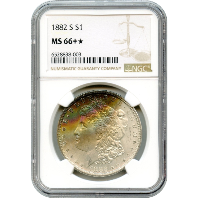 1882-S $1 Morgan Silver Dollar NGC MS66+ (STAR)