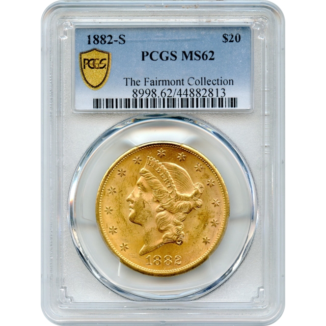 1882-S $20 Liberty Head Double Eagle PCGS MS62 Ex. Fairmont Collection