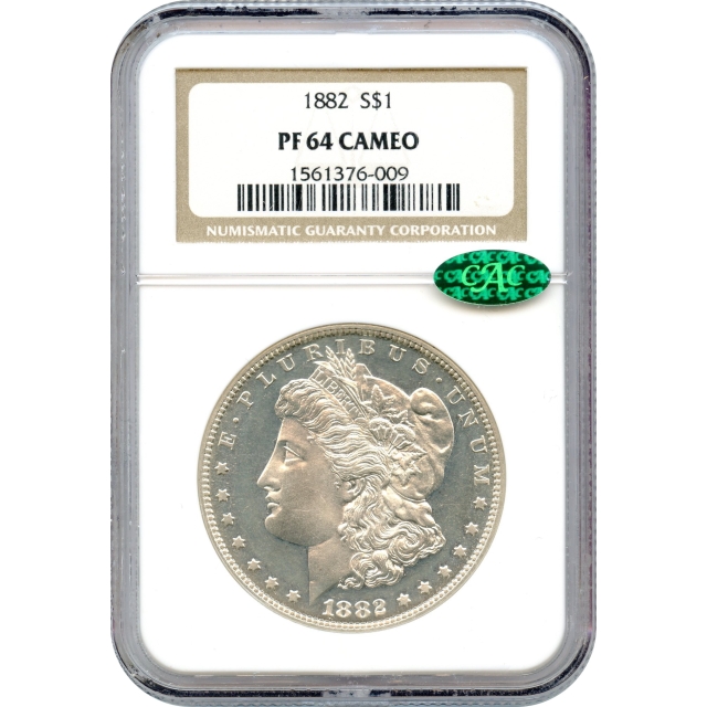 1882 $1 Morgan Silver Dollar NGC PR64CAM (CAC)