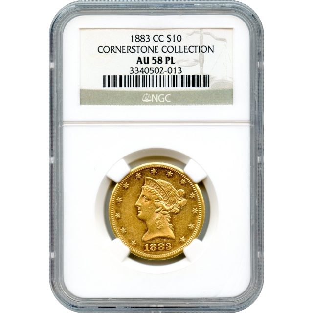 1883-CC $10 Liberty Head Eagle NGC AU58PL (pop 1; 1 finer PL)