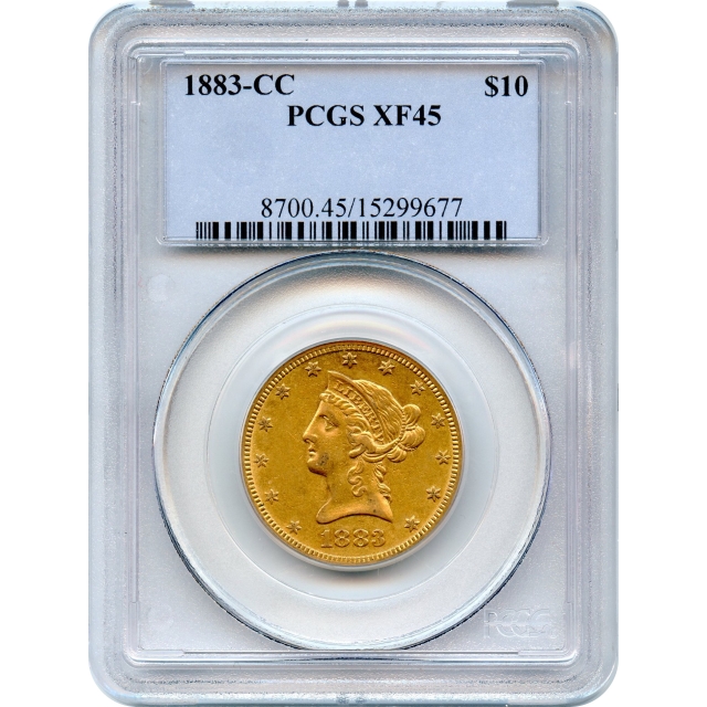 1883-CC $10 Liberty Head Eagle PCGS XF45