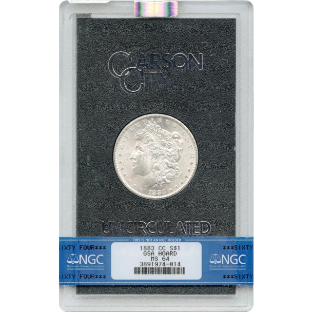1883-CC $1 Morgan Silver Dollar GSA Hoard NGC MS64