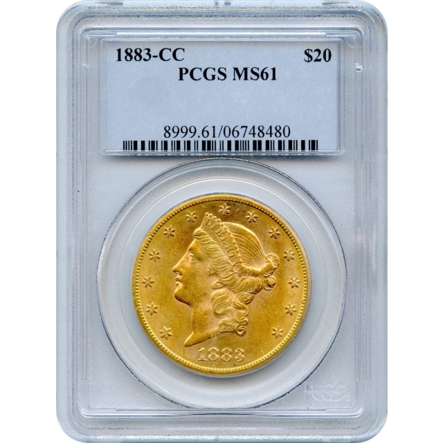 1883-CC $20 Liberty Head Double Eagle PCGS MS61
