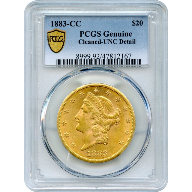 1883-CC $20 Liberty Head Double Eagle PCGS MS Genuine UNC Details