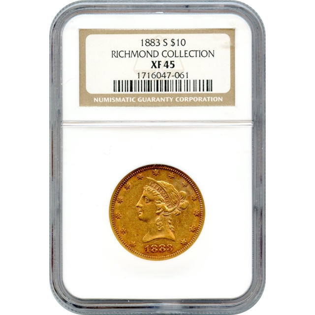 1883-S $10 Liberty Head Eagle NGC XF45 Ex. Richmond Collection