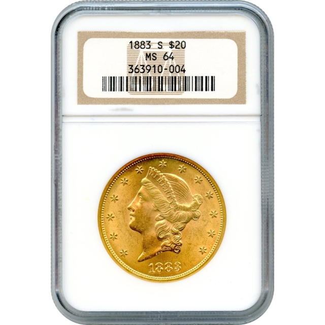 1883-S $20 Liberty Head Double Eagle NGC MS64