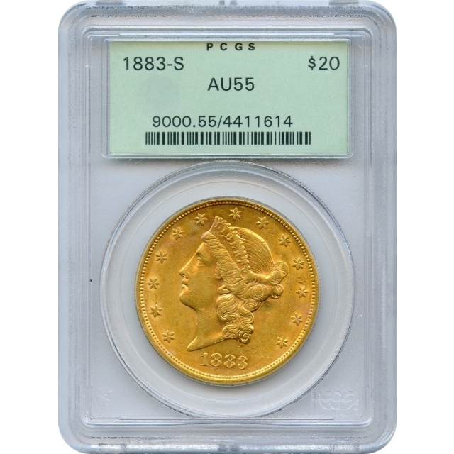 1883-S $20 Liberty Head Double Eagle PCGS AU55