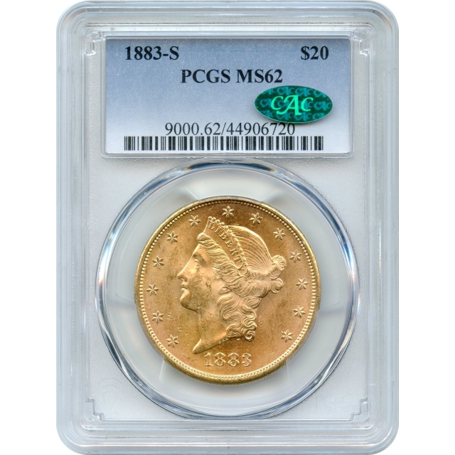 1883-S $20 Liberty Head Double Eagle PCGS MS62 (CAC)