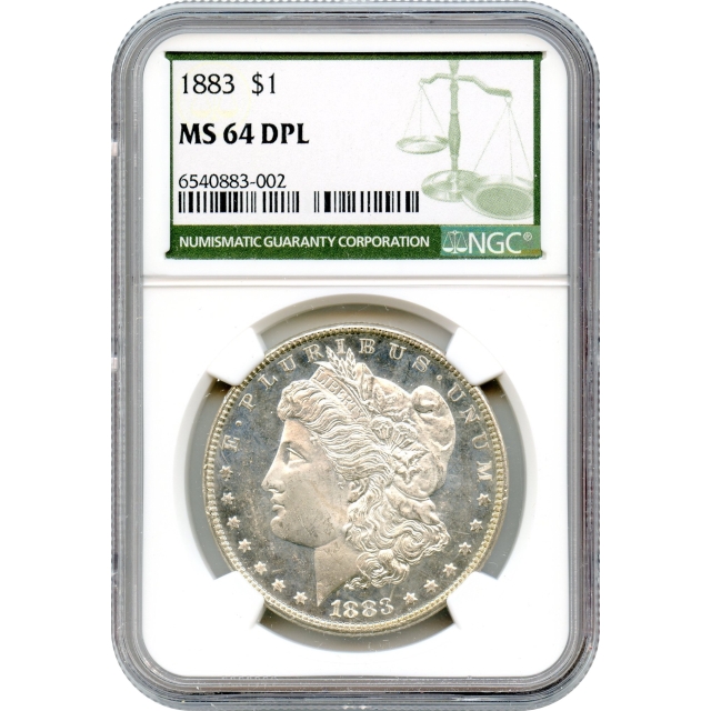 1883 $1 Morgan Silver Dollar NGC (Green Label) MS64DMPL