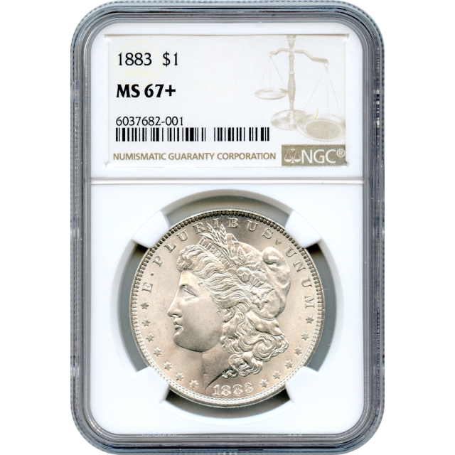 1883 $1 Morgan Silver Dollar NGC MS67+