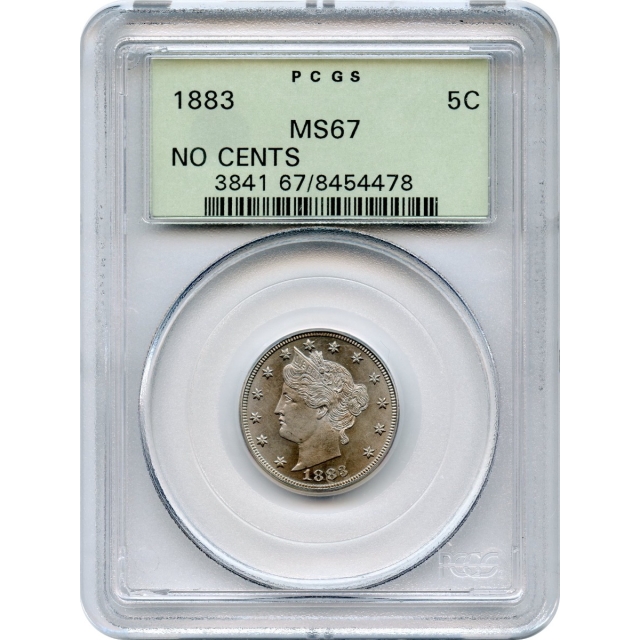 1883 5C Liberty Nickel No "CENTS" PCGS MS67