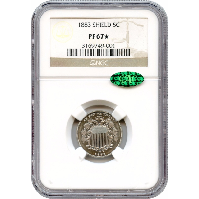 1883 5C Shield Nickel NGC PR67* (CAC)