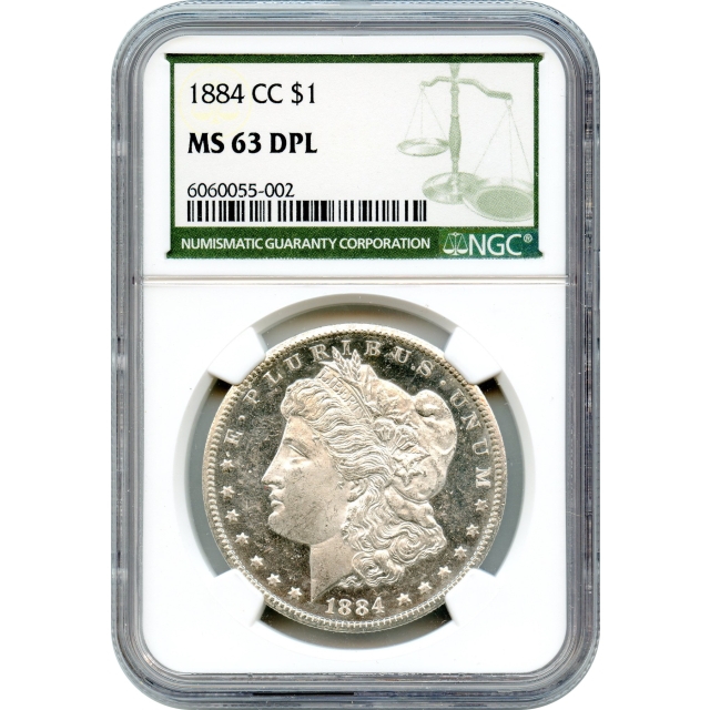 1884-CC $1 Morgan Silver Dollar NGC (Green Label) MS63DMPL