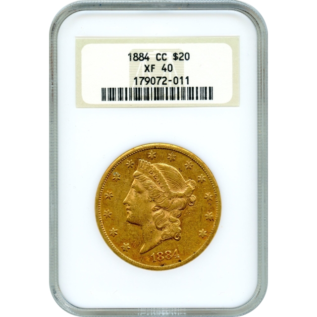 1884-CC $20 Liberty Head Double Eagle NGC XF40