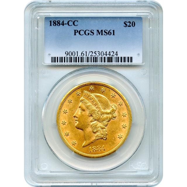 1884-CC $20 Liberty Head Double Eagle PCGS MS61