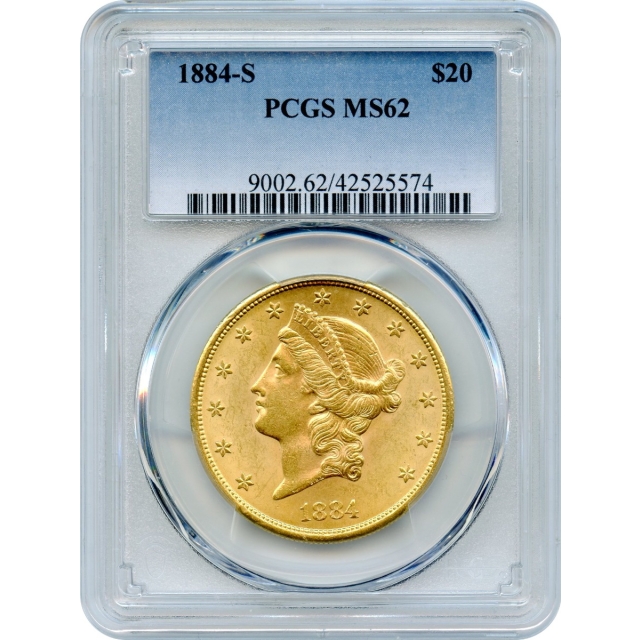 1884-S $20 Liberty Head Double Eagle PCGS MS62
