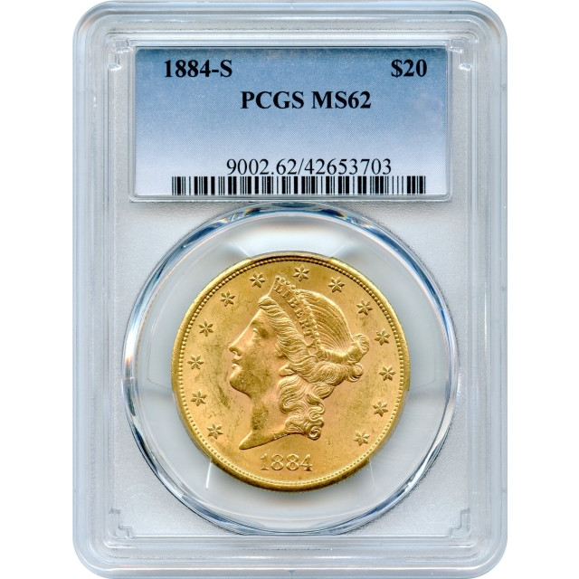 1884-S $20 Liberty Head Double Eagle PCGS MS62