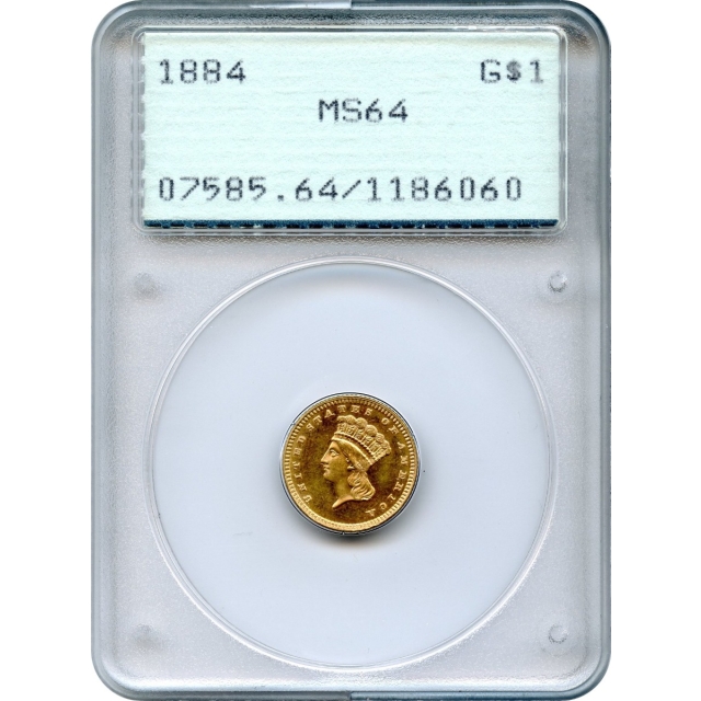 1884 G$1 Indian Princess Gold Dollar PCGS MS64