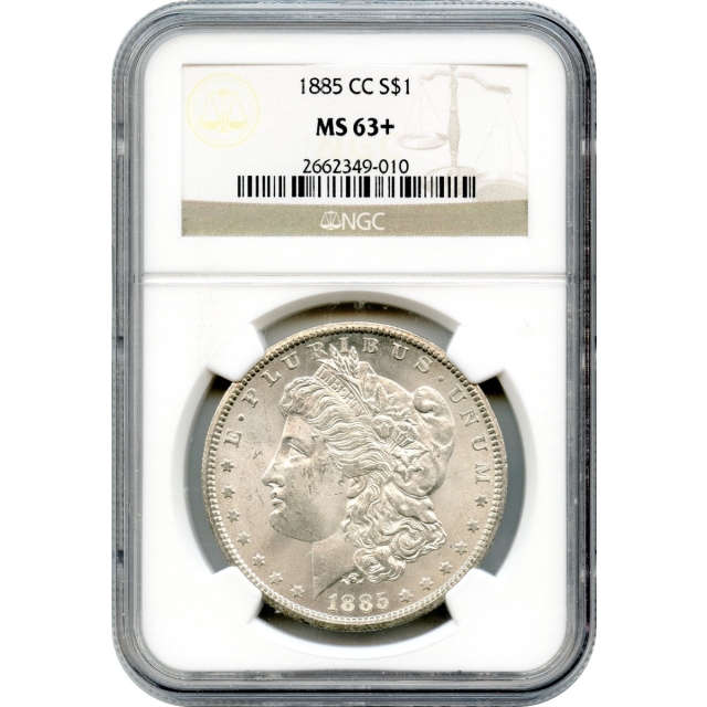 1885-CC $1 Morgan Silver Dollar NGC MS63+