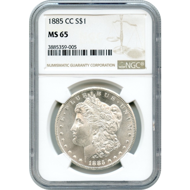 1885-CC $1 Morgan Silver Dollar NGC MS65