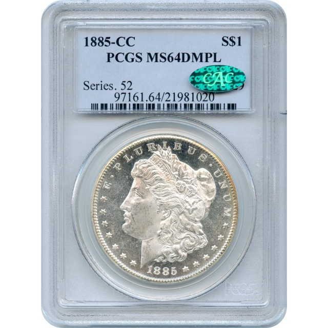 1885-CC $1 Morgan Silver Dollar PCGS MS64DMPL (CAC)