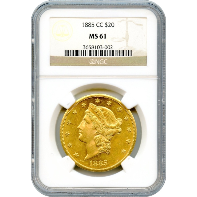 1885-CC $20 Liberty Head Double Eagle NGC MS61