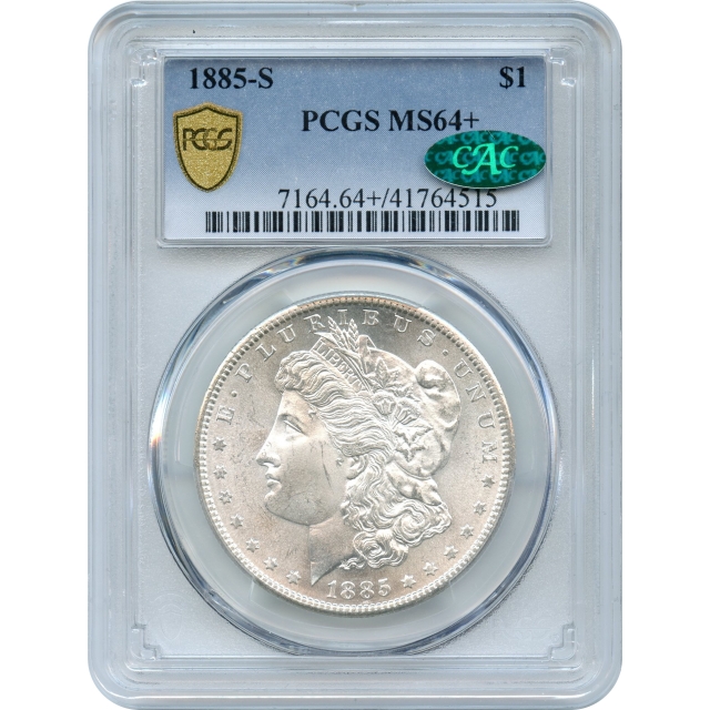 1885-S $1 Morgan Silver Dollar PCGS MS64+ (CAC)